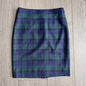 J.Crew Factory Plaid Tartan Pencil Skirt Size 2